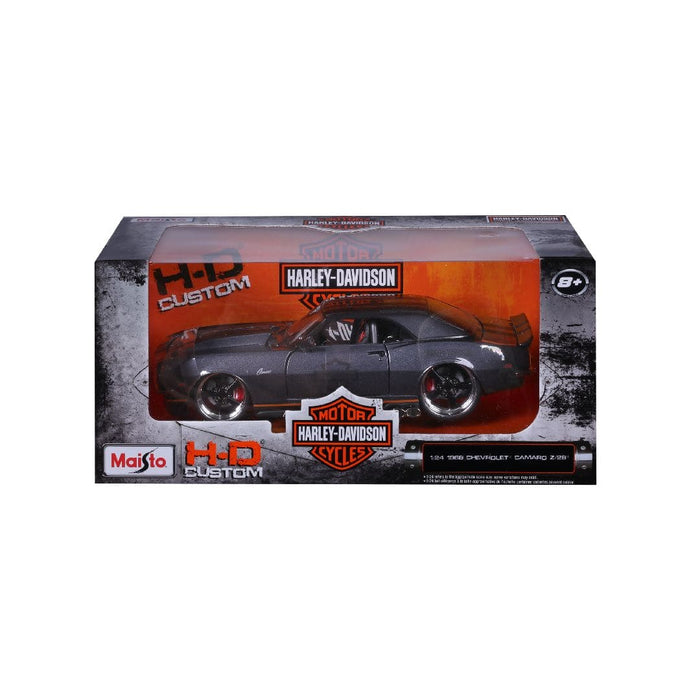 Maisto Harley-Davidson Custom 1968 Chevrolet Camaro (MET. Gray) Die-Cast Motorcycle – 1:24 Scale