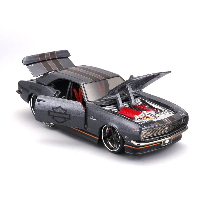Maisto Harley-Davidson Custom 1968 Chevrolet Camaro (MET. Gray) Die-Cast Motorcycle – 1:24 Scale
