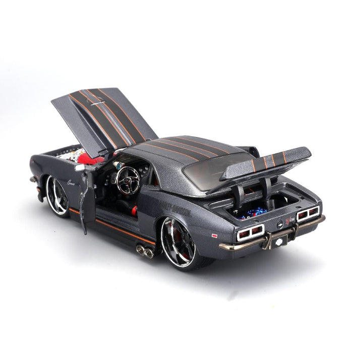 Maisto Harley-Davidson Custom 1968 Chevrolet Camaro (MET. Gray) Die-Cast Motorcycle – 1:24 Scale
