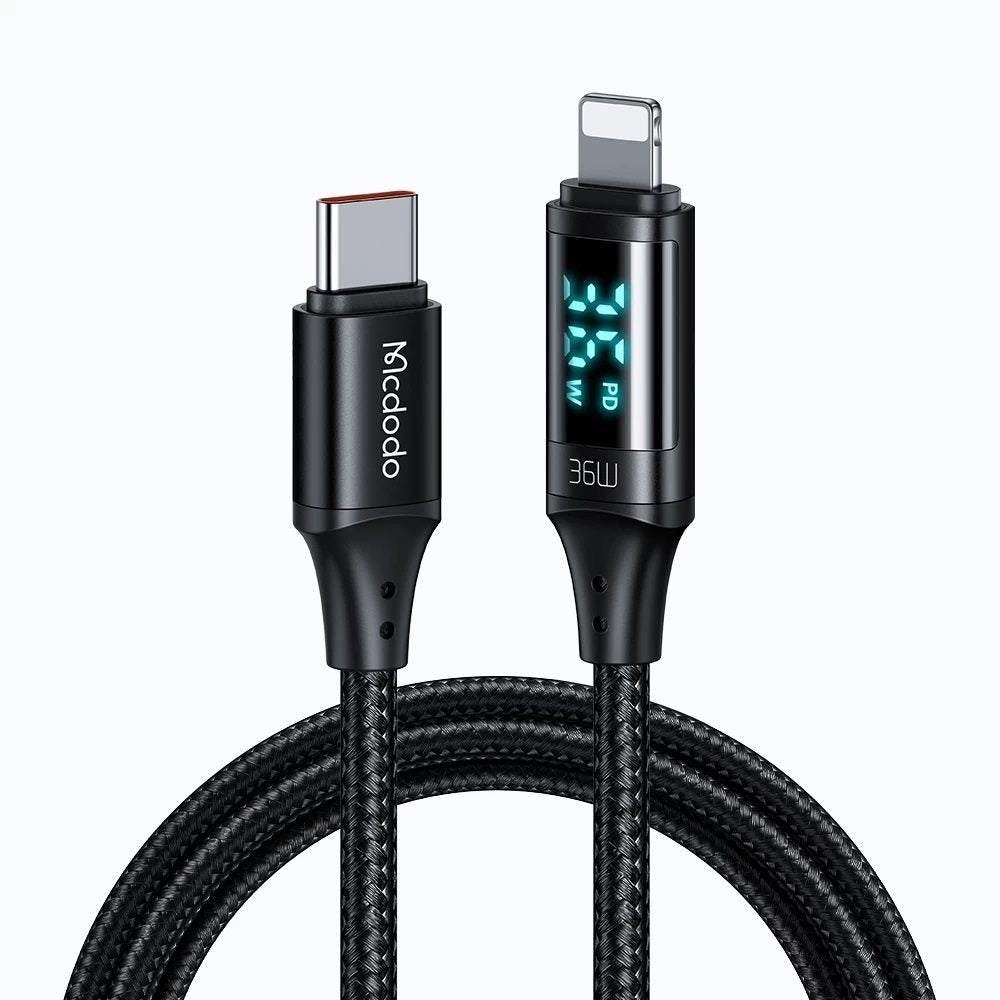 Mcdodo 36W Type-C To Lightning Fast Data Charge Cable with Digital Display (1.2M)
