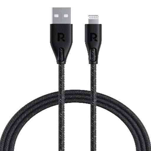 RAVPower Cable Nylon USB A to Lighting 1.2m - Black