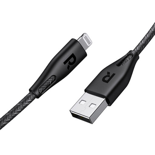 RAVPower Cable Nylon USB A to Lighting 1.2m - Black