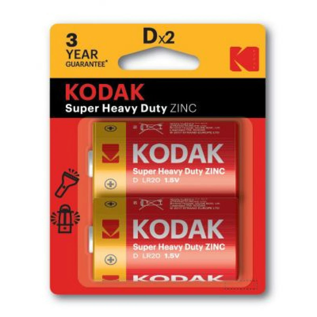 Kodak D Extra Heavy Duty Batteries Pack Of 2