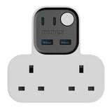 Momax Charge Work Flow T-Shaped Extension | 2 AC & 4 USB Ports -UK