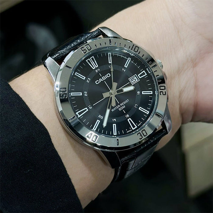 Casio MTP-VD01L-1C Men's Black Dial Casual Analog