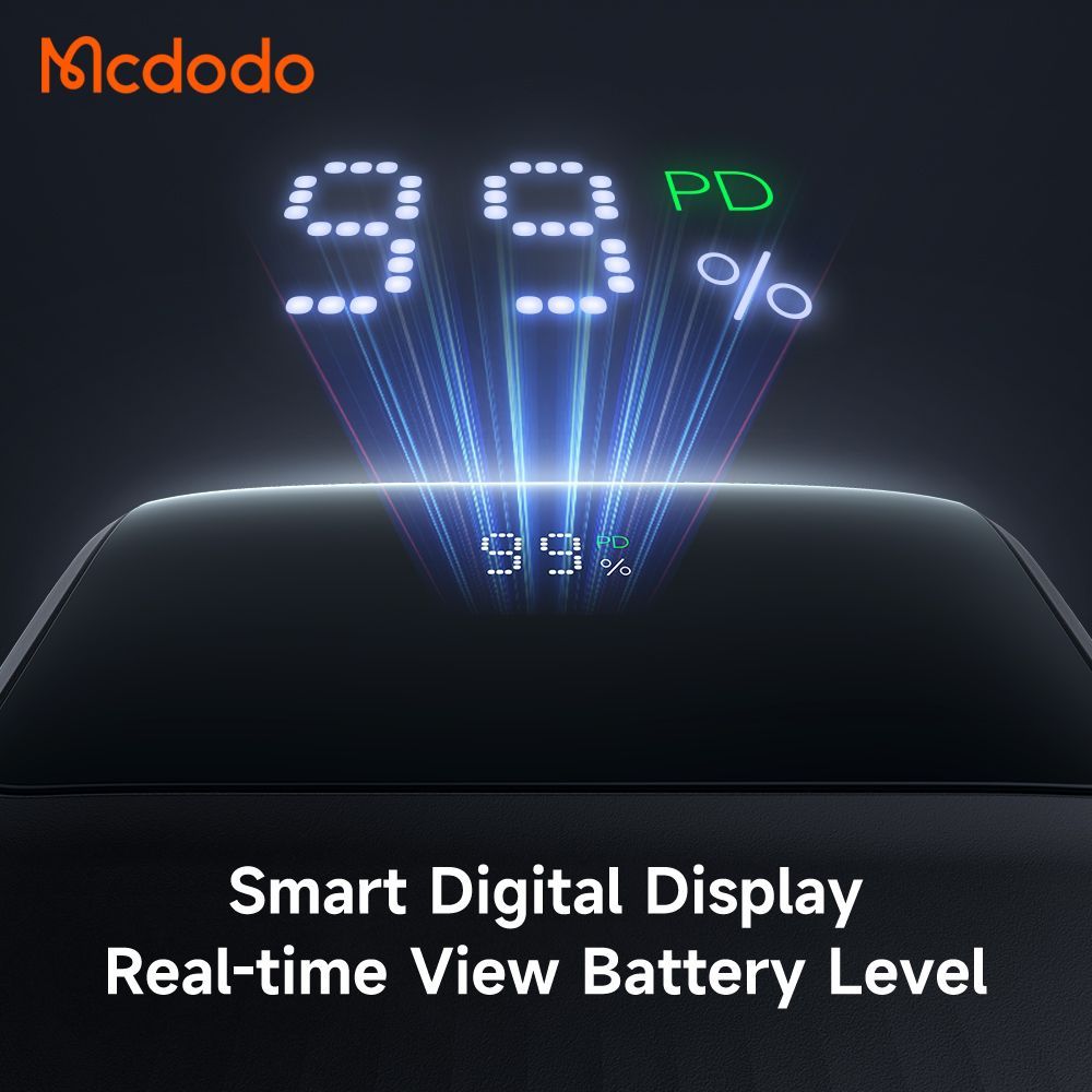 Mcdodo 10000mAh 33W Power Bank with Built in Cables Digital Display - Black