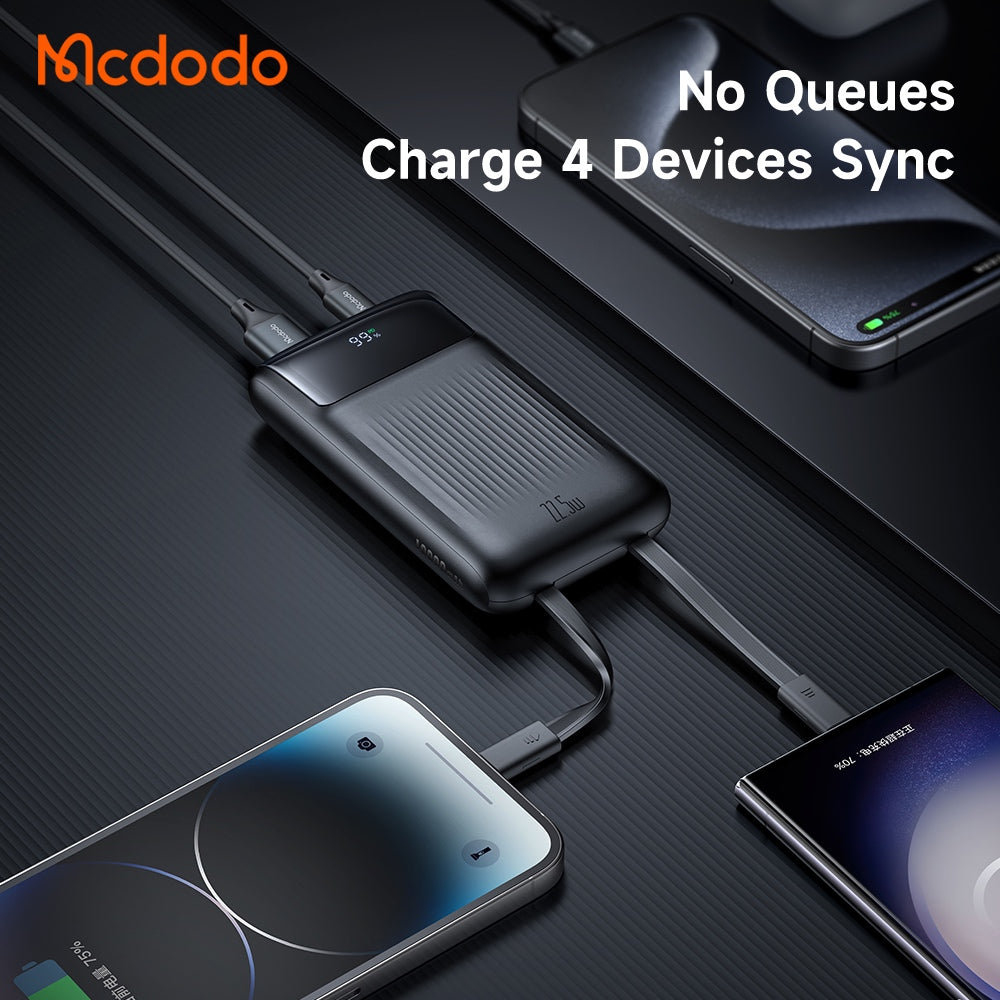 MCDODO 22.5W 33W Power Bank 10000mAh with Digital Display - Black