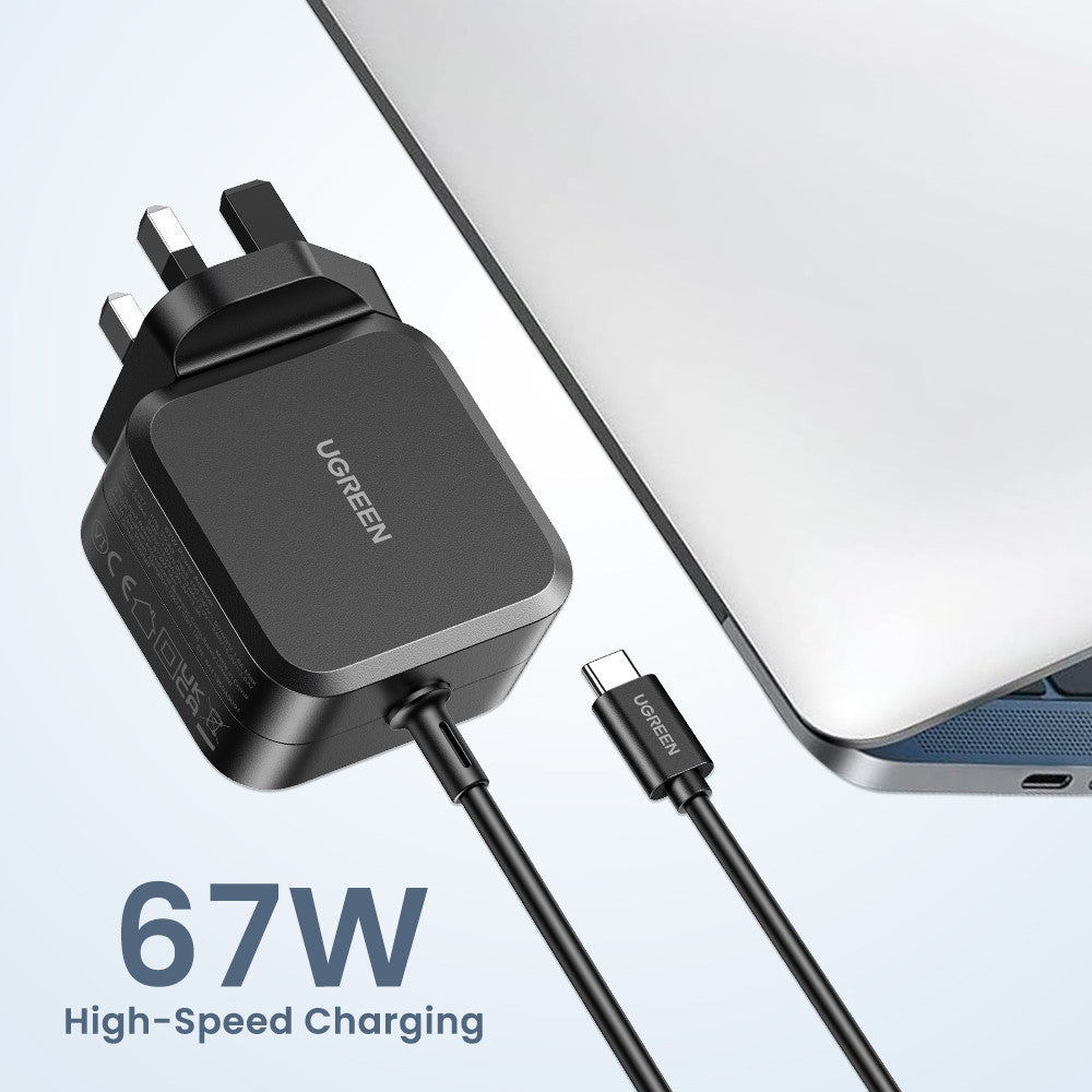 شاحن UGREEN 67W GaN USB-C سريع ومحمول 