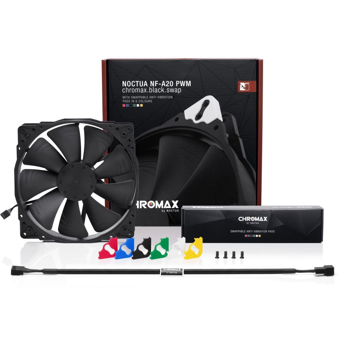 Noctua NF-A20 PWM chromax.Black.swap, Premium Quiet Fan, 4-Pin (200x30mm, Black) Noctua NF-A20 PWM chromax.Black.swap, Premium Quiet Fan, 4-Pin (200x30mm, Black)