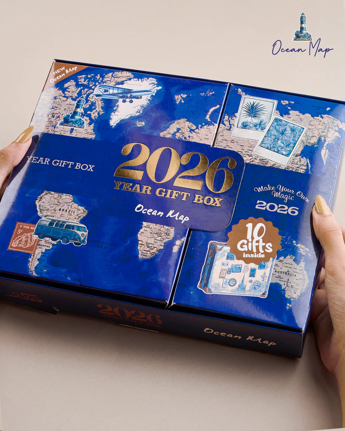 Mofkera Agenda Gift Set 2026 - Ocean Map Mofkera Agenda Gift Set 2026 - Ocean Map