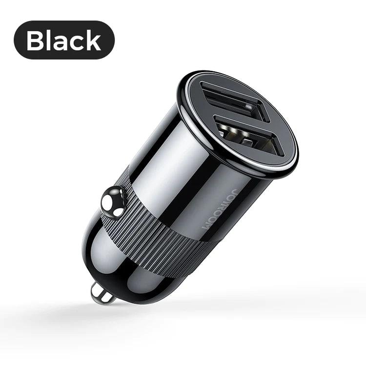 Joyroom 3.1A Fast & Safe Car Charger for 2 Devices - Black & White Joyroom 3.1A Fast & Safe Car Charger for 2 Devices - Black & White