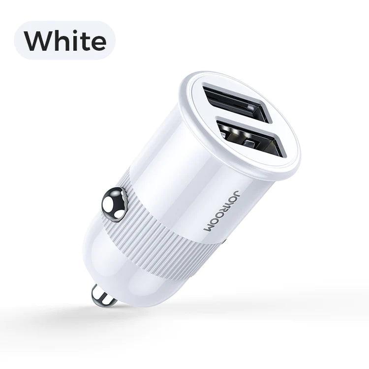 Joyroom 3.1A Fast & Safe Car Charger for 2 Devices - Black & White Joyroom 3.1A Fast & Safe Car Charger for 2 Devices - Black & White