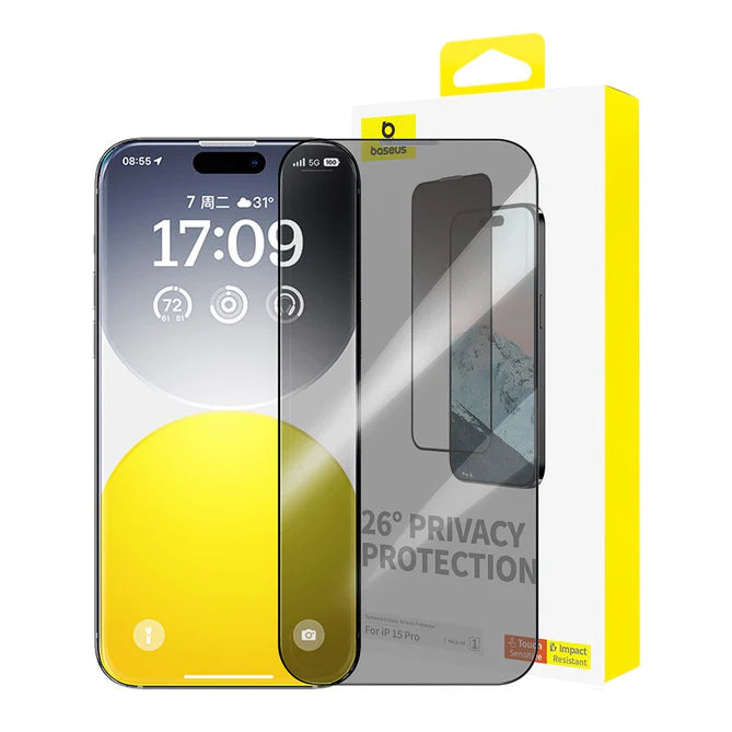 Baseus Diamond Privacy Glass Screen Protector for iPhone 15 Pro Baseus Diamond Privacy Glass Screen Protector for iPhone 15 Pro