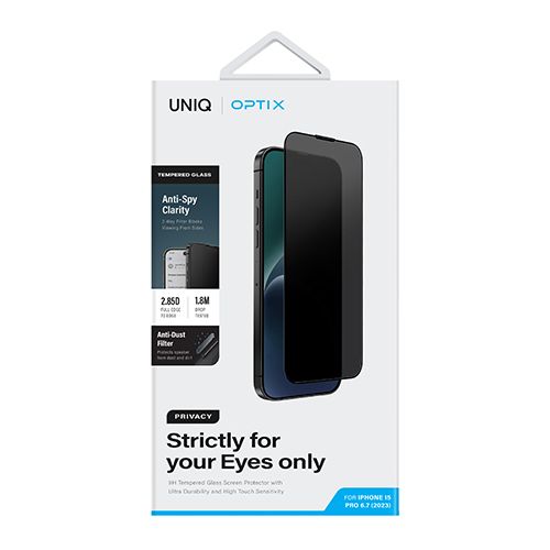 UNIQ Optix Privacy iPhone Pro (2023) 6.7 Glass Screen Protector