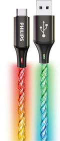 Philips DLC5140A USB-A to USB-C RGB Party Cable, 1.2m, 3A