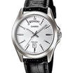 Casio MTP-1370L-7A Analog Silver Dial Black Leather Strap Men's Watch