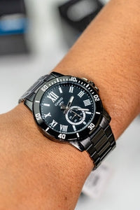 Casio Analog Black St. Steel Black Dial With Handy Date For Men MTP-VD200B-1B