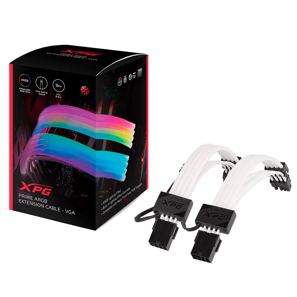 كابل تمديد VGA XPG Prime ARGB 8 PIN (6+2) (ARGBEXCABLE-VGA-BKCWW)