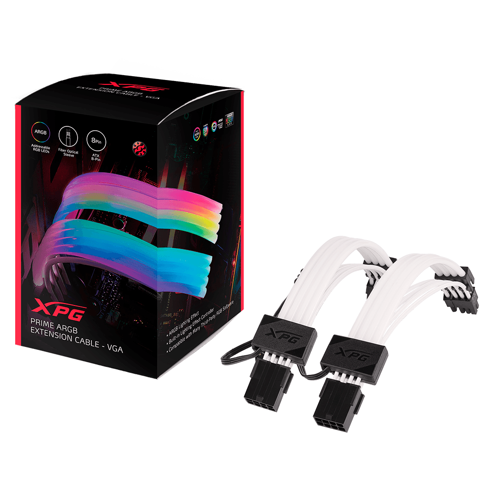 XPG Prime ARGB 8 PIN (6+2) VGA Extension Cable (ARGBEXCABLE-VGA-BKCWW)