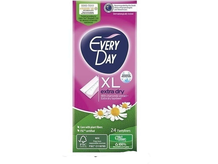 EveryDay Extra Dry Daily Pantyliners – Chamomile Extract, Extra Long (XL) Size