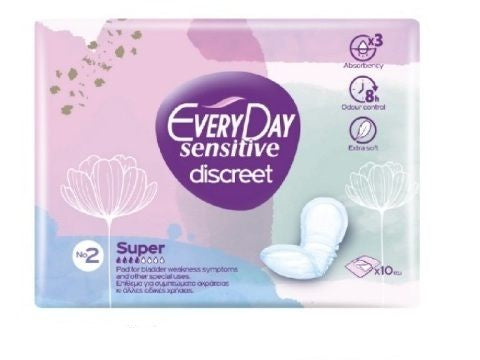 EveryDay Sensitive Discreet Pads No.2 Super – 10 Pieces