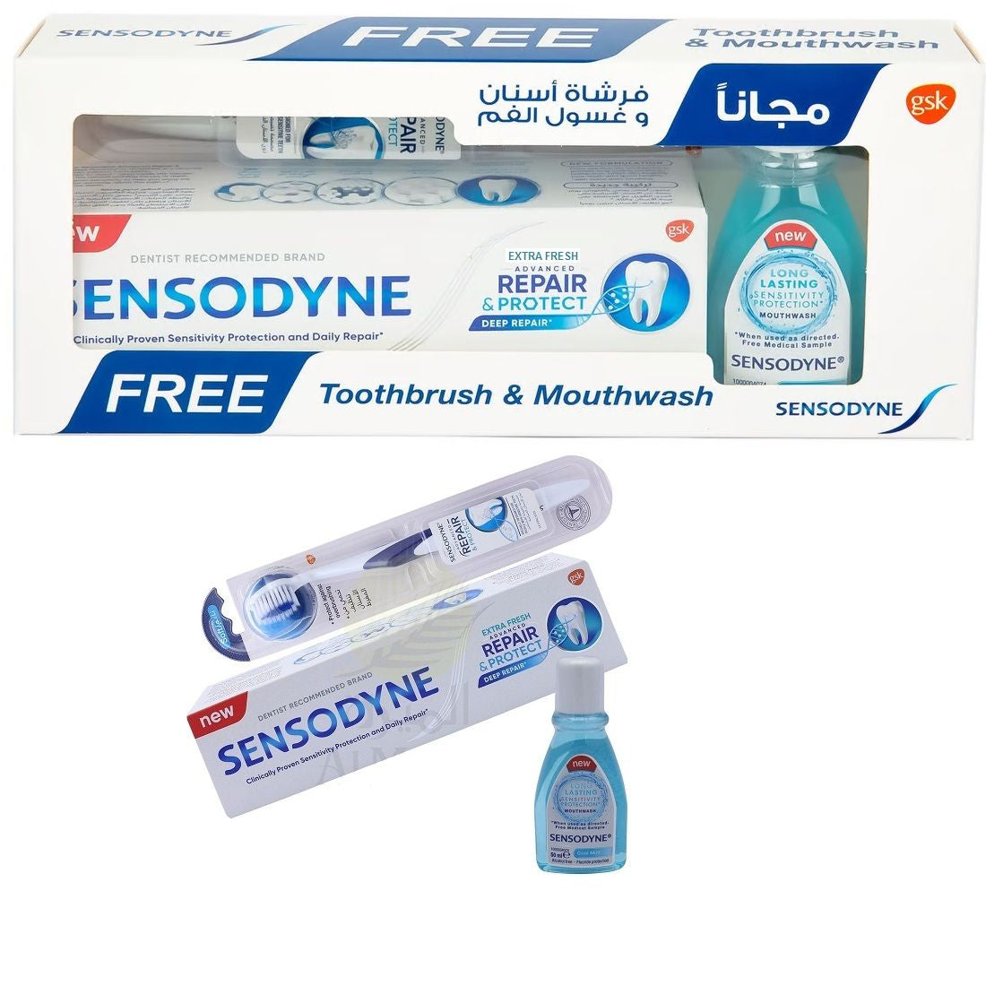 Sensodyne Repair & Protect Extra Fresh 75ml + Brush & Rinse