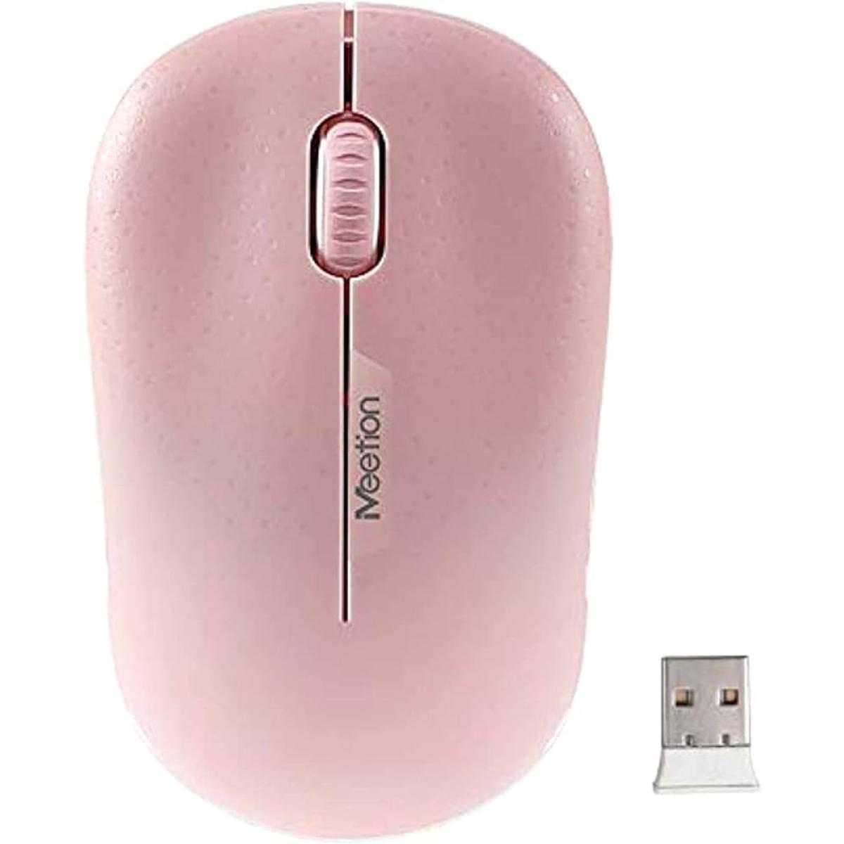 MeeTion Cordless Optical Usb Computer 2.4GHz Wireless Mouse - Pink