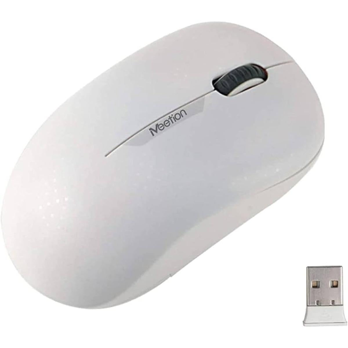 MeeTion Cordless Optical Usb Computer 2.4GHz Wireless Mouse - White