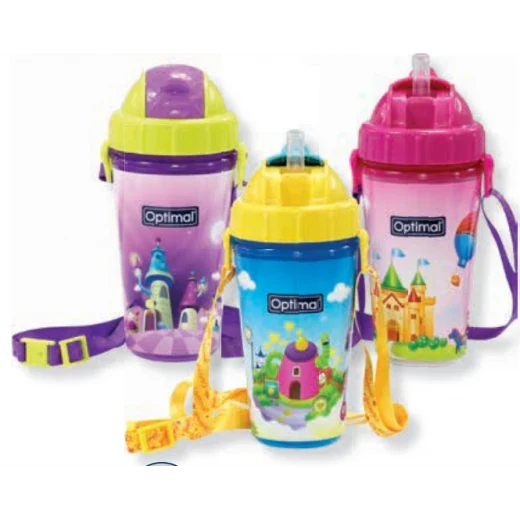 كوب معزول للأطفال 250 مل بشفاطة – أزرق ووردي وبنفسجي