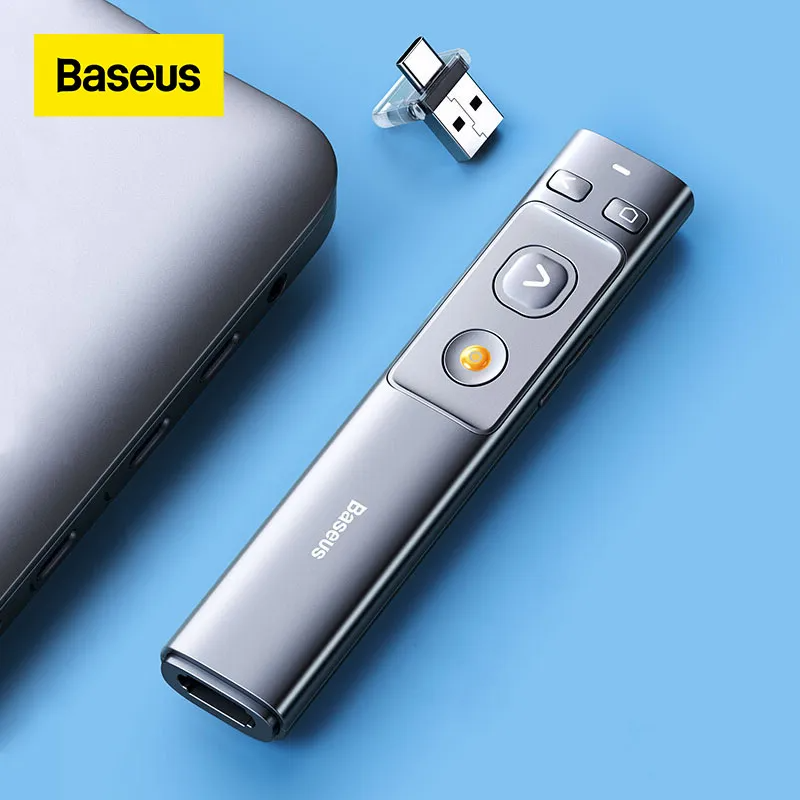 Baseus Orange Dot Wireless Presenter Red Laser Charging Baseus Orange Dot Wireless Presenter Red Laser Charging