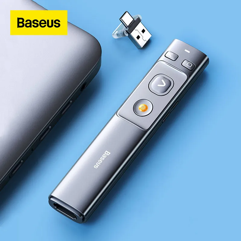 Baseus Orange Dot Wireless Presenter Red Laser Charging