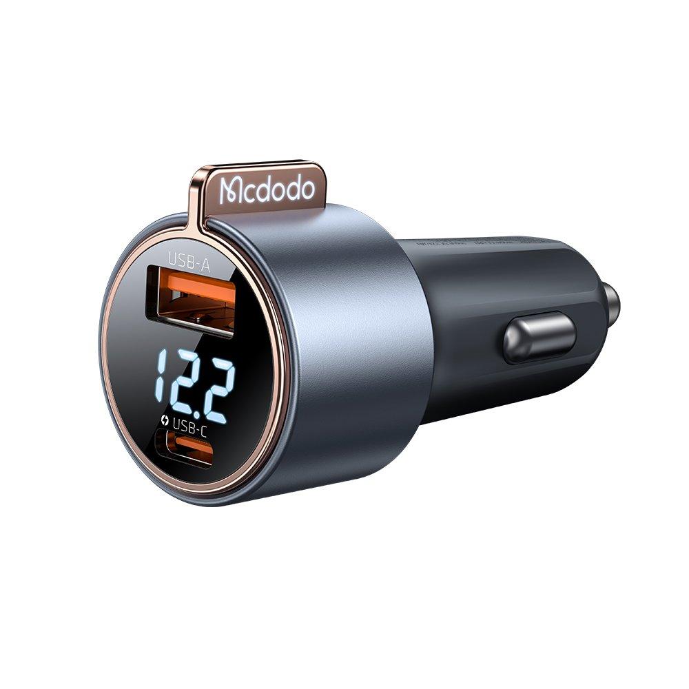 Mcdodo Car Charger Mobil 75W Dual Port USB A & C Fast Charging - Black
