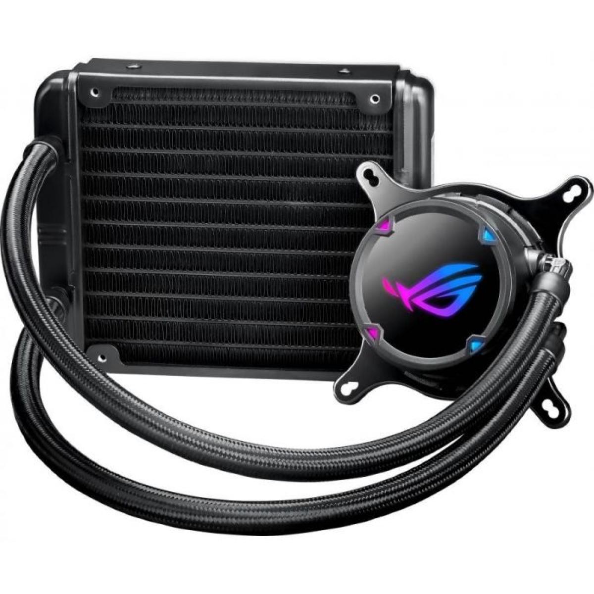 مبرد مائي لوحدة المعالجة المركزية السائلة الكل في واحد Asus ROG Strix LC120 RGB مع Aura Sync ودعم LGA1700