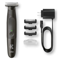 ماكينة تشذيب اللحية King C. Gillette All-in-One: لاسلكية، مقاومة للماء، شفرة رباعية الأبعاد - سوداء