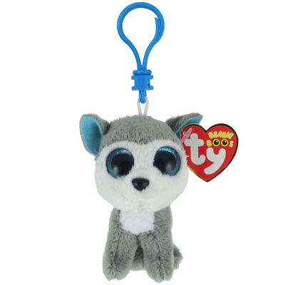 مشبك سلسلة مفاتيح من القطيفة السيبيرية من Beanie Boos Slush
