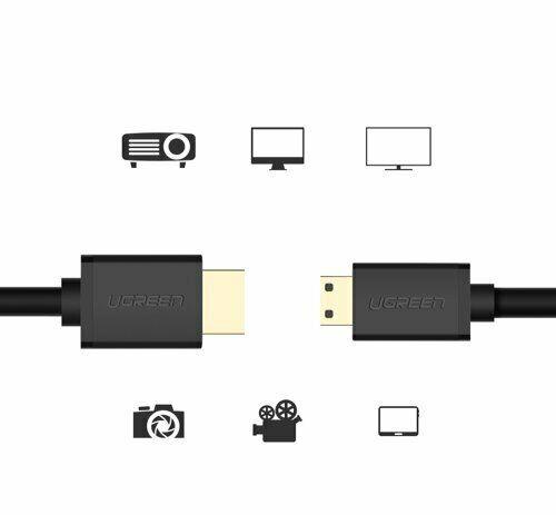 يوجرين – كابل HDMI صغير إلى HDMI بطول 1.5 متر – أسود