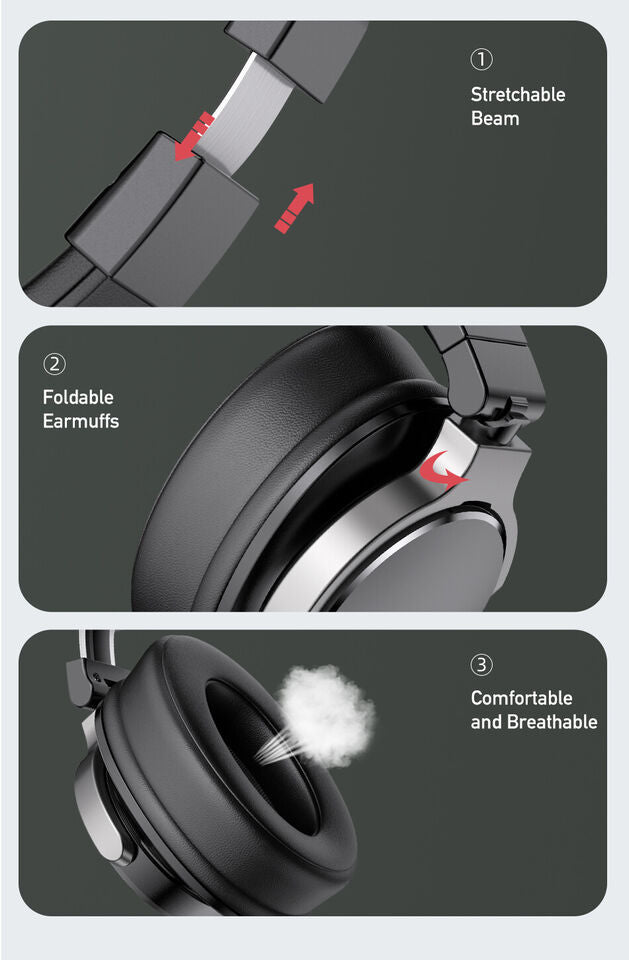 AWEI Wireless Over-Ear Foldable Headphone with ANC - Black AWEI Wireless Over-Ear Foldable Headphone with ANC - Black