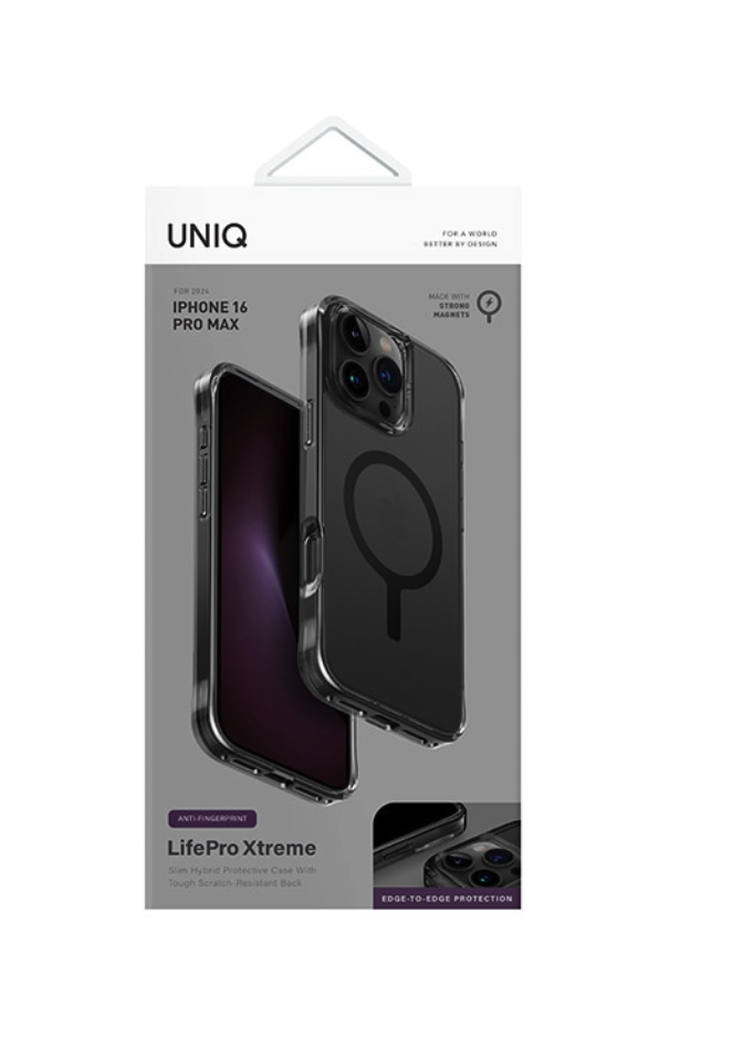 UNIQ Hybrid iPhone 16 Pro (2024) 6.9 MagClick Charging LifePro Xtreme (AF) - Smoke