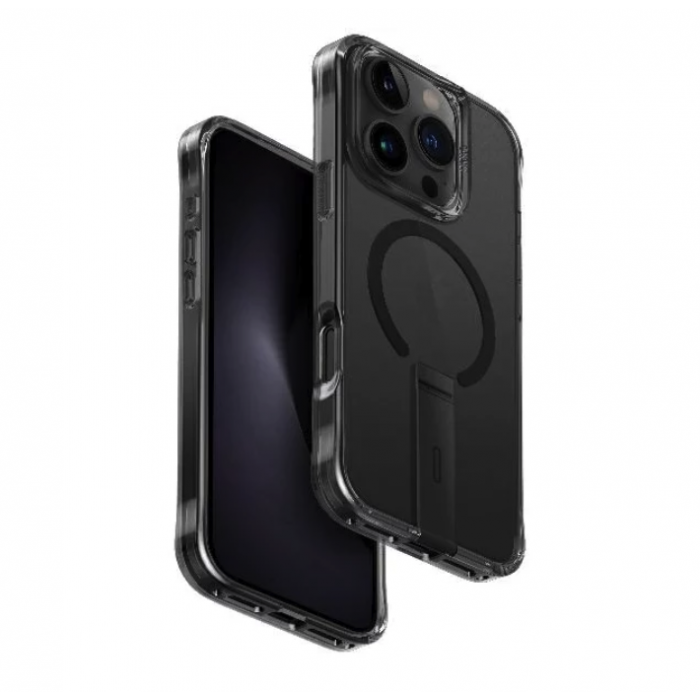 كفر UNIQ ELEVA iPhone 16 Pro 6.3 MagClick مع حامل عمودي أسود