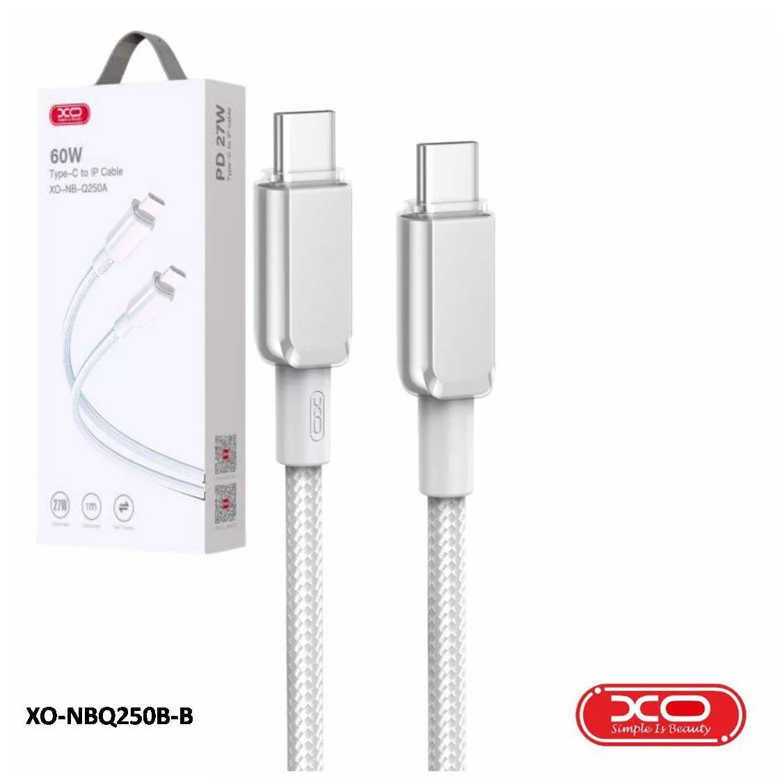 XO NB-Q250 Cable 60W PD – USB-C to USB-C Fast Charging XO NB-Q250 Cable 60W PD – USB-C to USB-C Fast Charging
