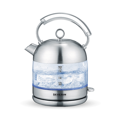 Severin Retro Glass Kettle 2400W – 1.7L, Elegant Design