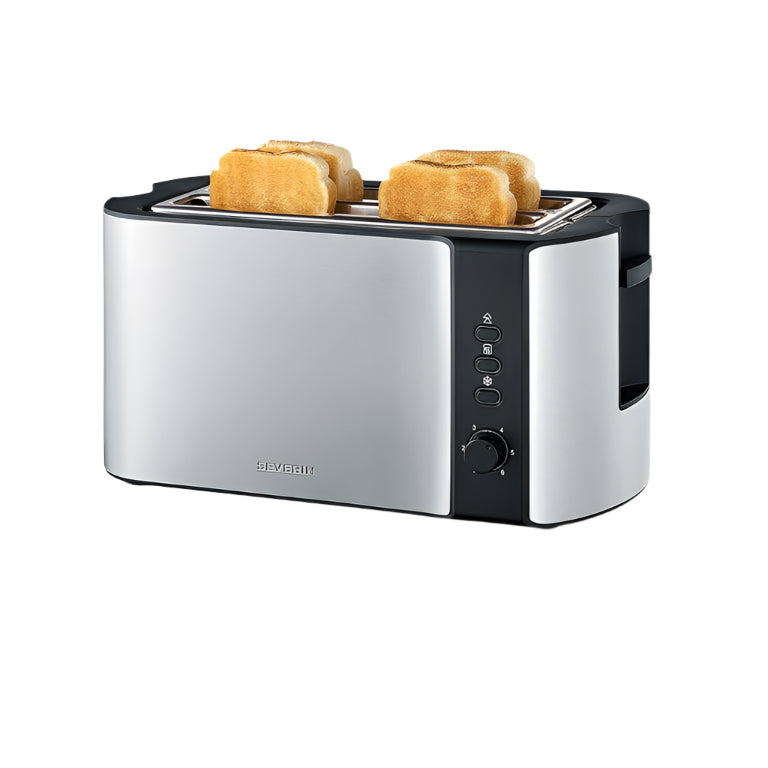 Severin 1400W Long Slot Toaster – 4 Slices, Reheat & Defrost