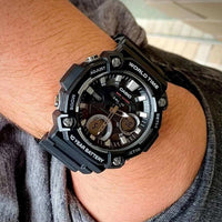 Casio Analog-Digital Black Rubber Black Dial For Men