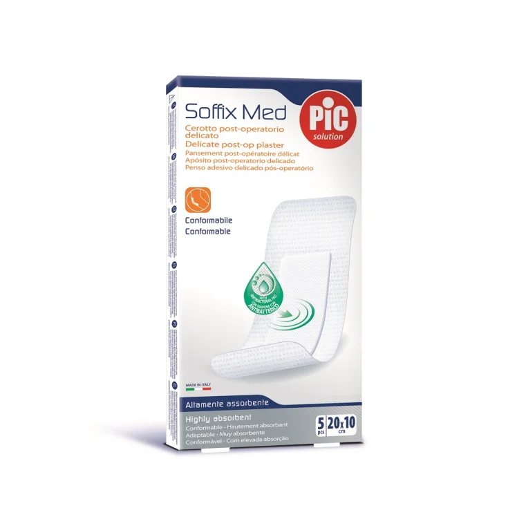 PIC SOFFIX MED – لصقات طبية معقمة 10×20 سم (5 قطع)