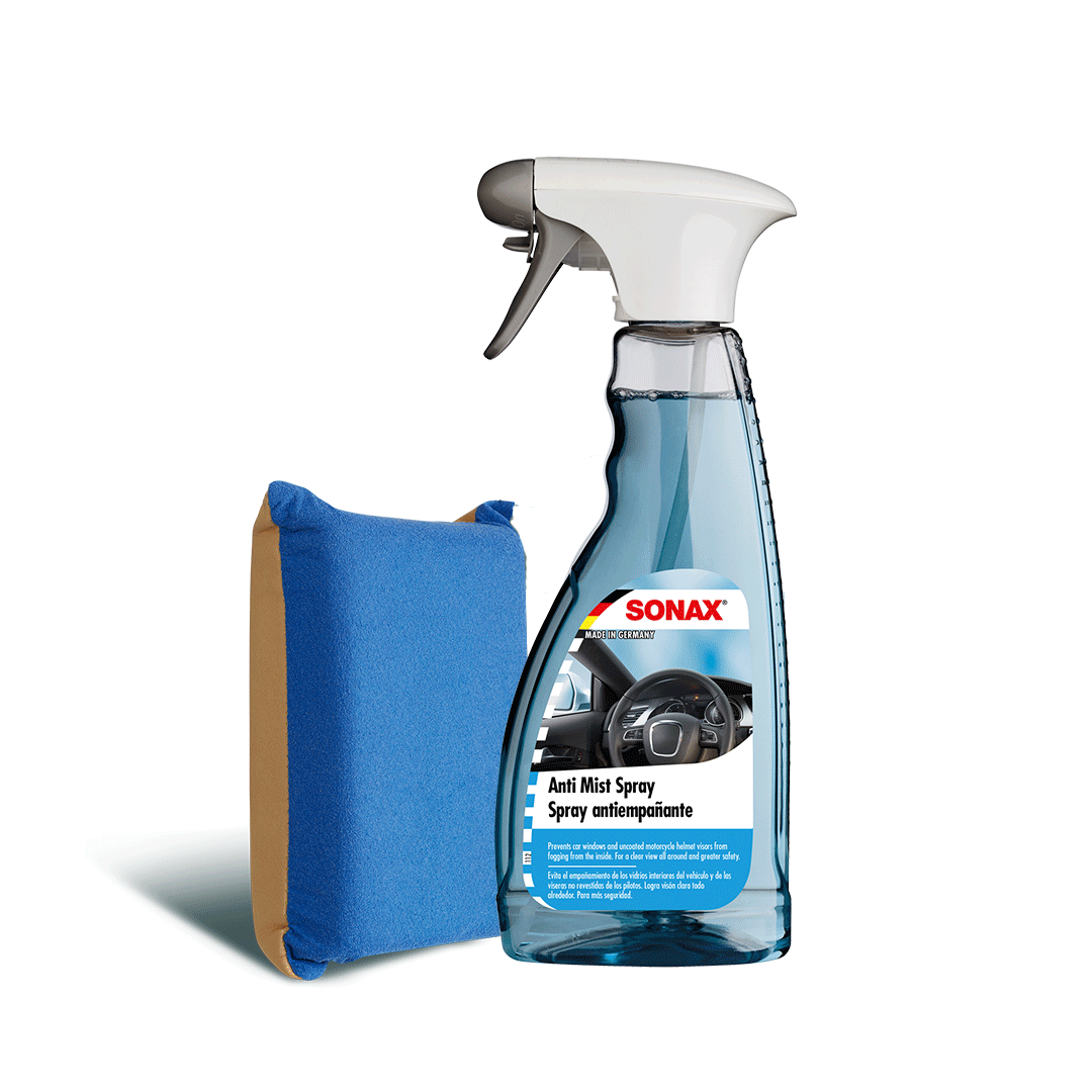 SONAX Anti-Mist Spray 500ml & Windscreen Sponge – Care Bundle