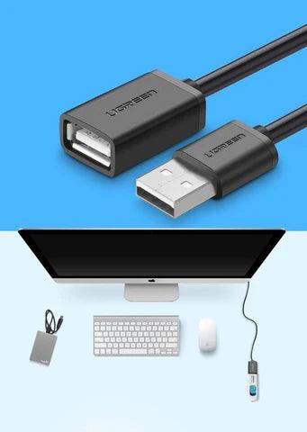كابل USB 2.0 A ذكر إلى A أنثى من UGREEN بطول 1 متر (أسود)