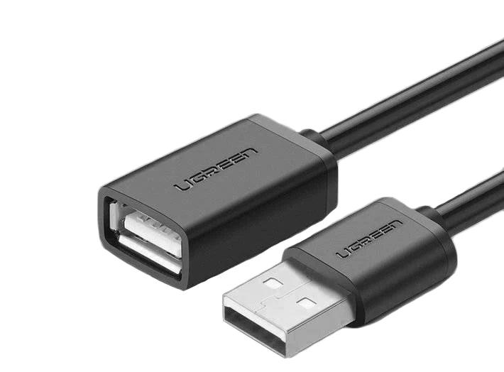 كابل USB 2.0 A ذكر إلى A أنثى من UGREEN بطول 1 متر (أسود)