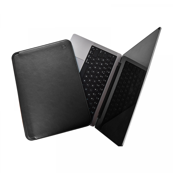 Wiwu skin pro platinum with microfiber leather sleeve for MacBook - Black