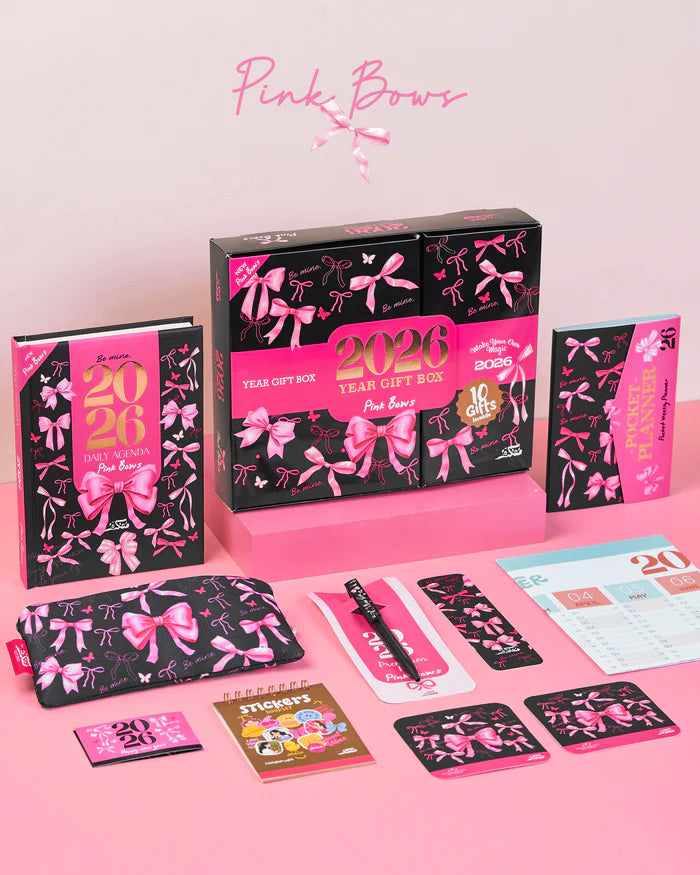 Mofkera Agenda Gift Set 2026 – Pink Bows - Pre Order Mofkera Agenda Gift Set 2026 – Pink Bows - Pre Order