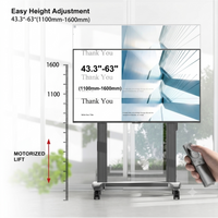 North Bayou T70 75"-100" Motorized Height Adjustable Large Display Mobile TV Bracket Trolley